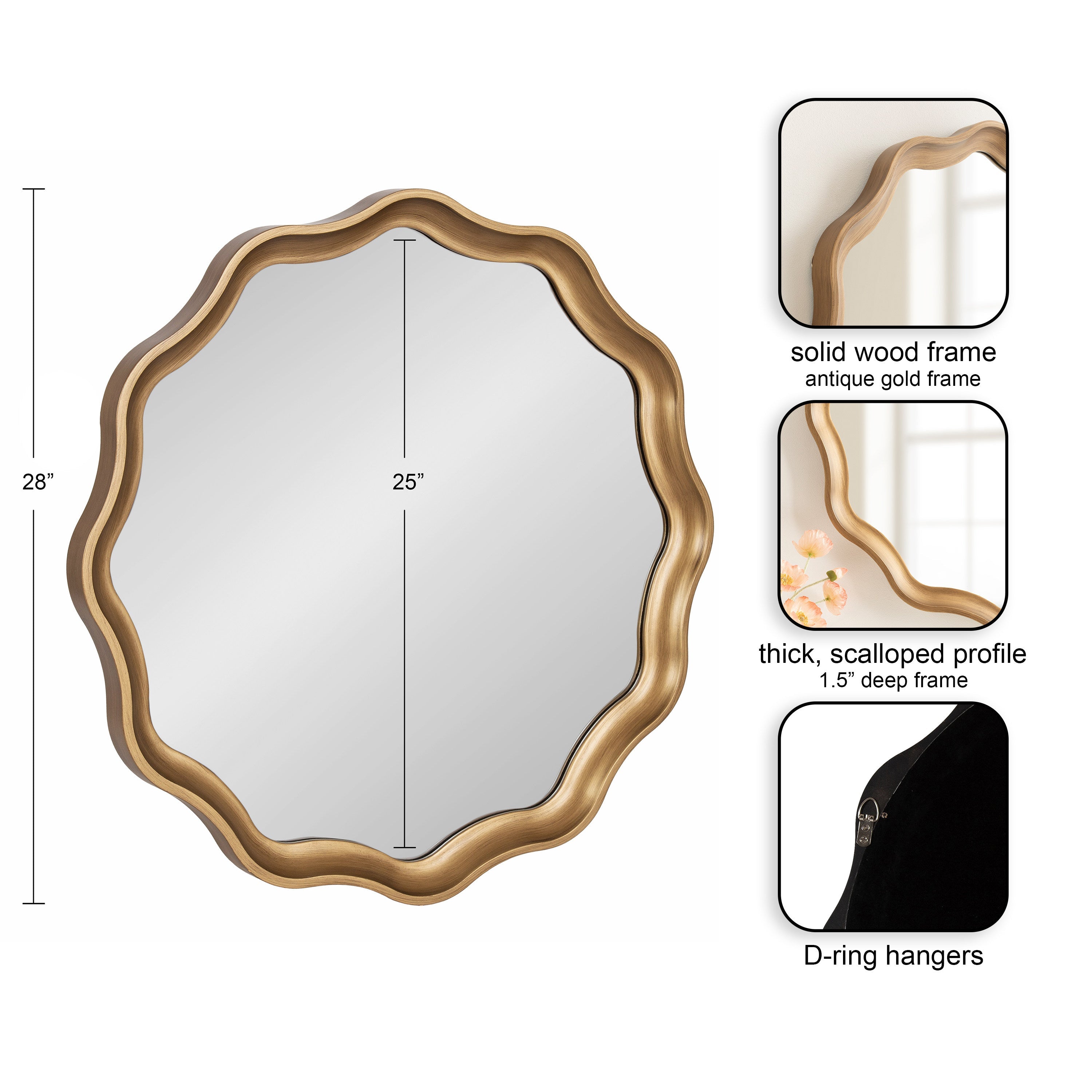 Hatherleigh Round Scallop Mirror