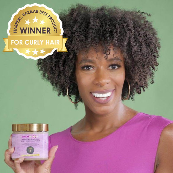 Step 1: Moroccan Rhassoul 5-in-1 Clay Treatment (For Tight Curls)