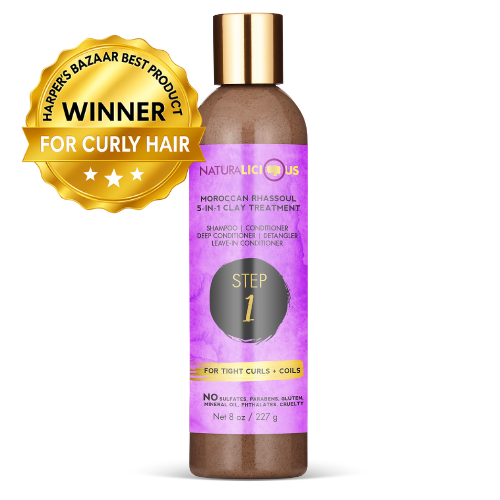 Step 1: Moroccan Rhassoul 5-in-1 Clay Treatment (For Tight Curls)